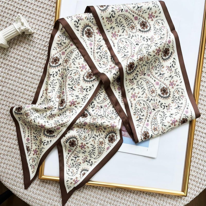 FONYVE Silk Head Scarf for Hair Fashion Headwrap for Women Lightweight Neck Tie - Image 4